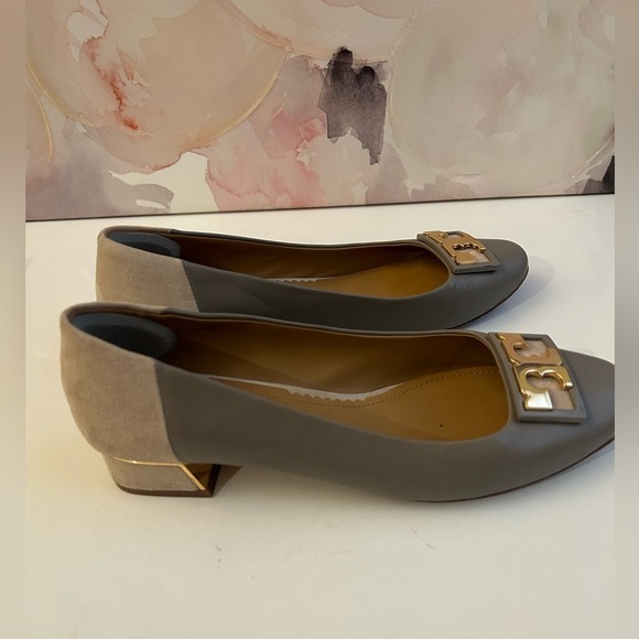 ! Tory Burch GIGI 20mm Round Toe Flat-Calf Leather/Silk Suede. - Picture 8 of 10